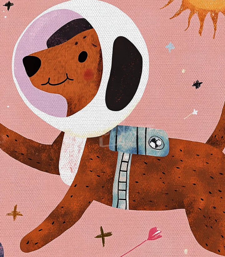 Art mural Astro Dogs diptyque chambre garçon fille design enfant — Massinart