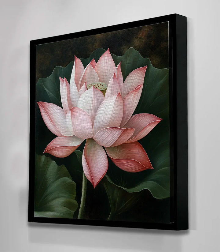 Tableau nature lotus dans salle à manger élégante - Massinart