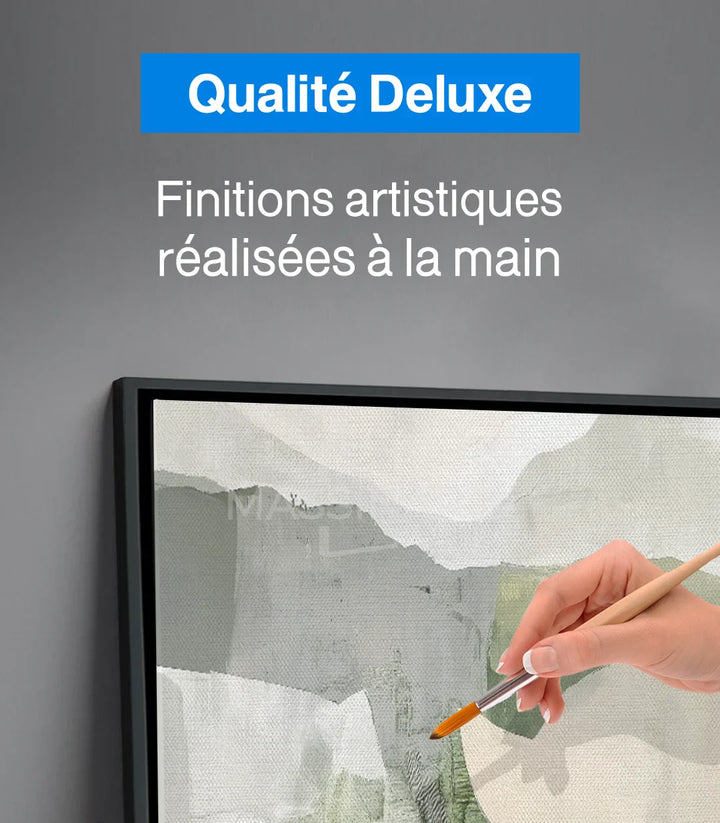 Tableau Zenith décor mural minimaliste vert gris beige Massinart