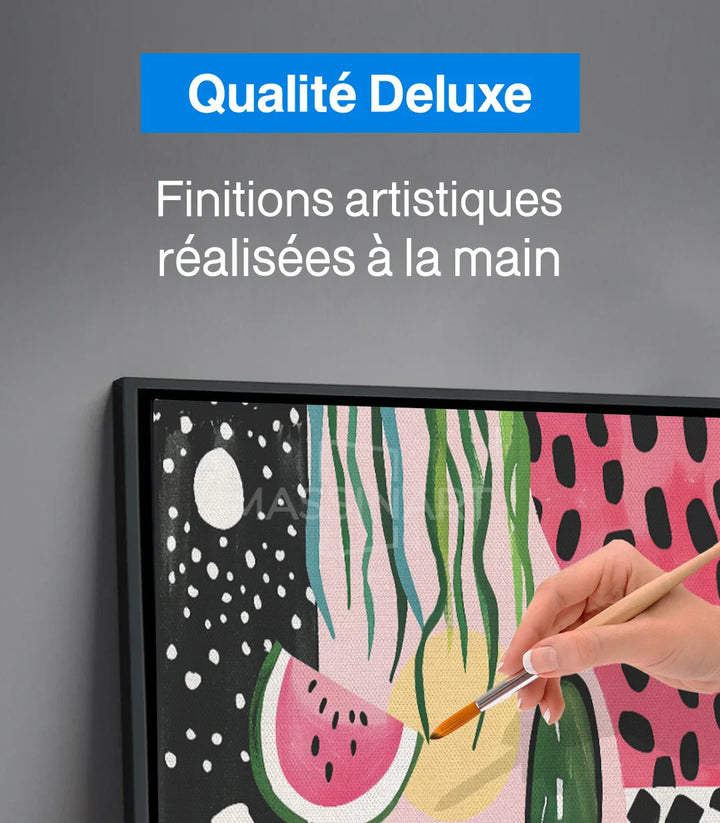 Tableau pop-art carré en situation décoration intérieur Massinart