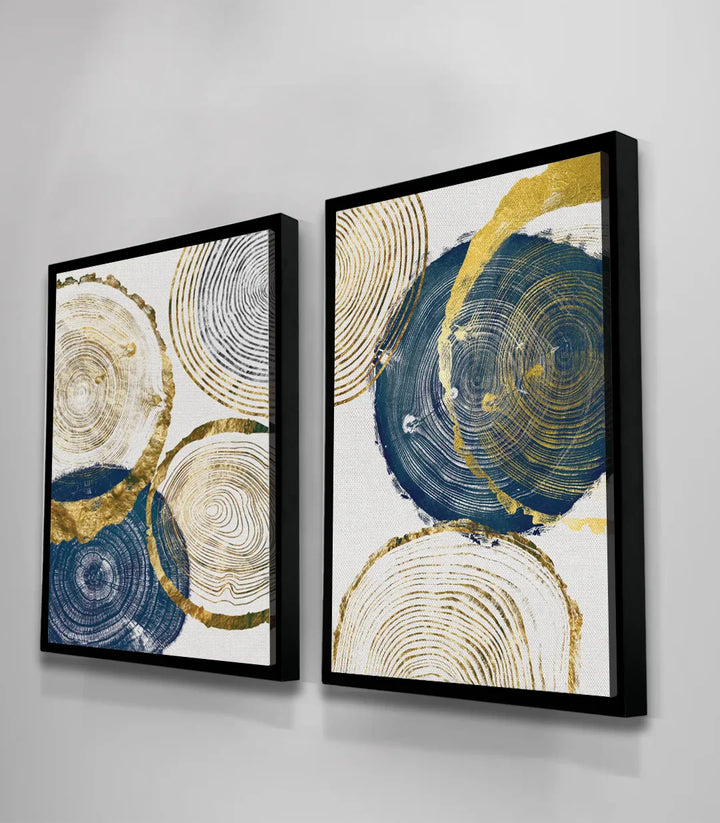 Tableau Wooden Stump géométrique cercles bois — ambiance salon moderne Massinart