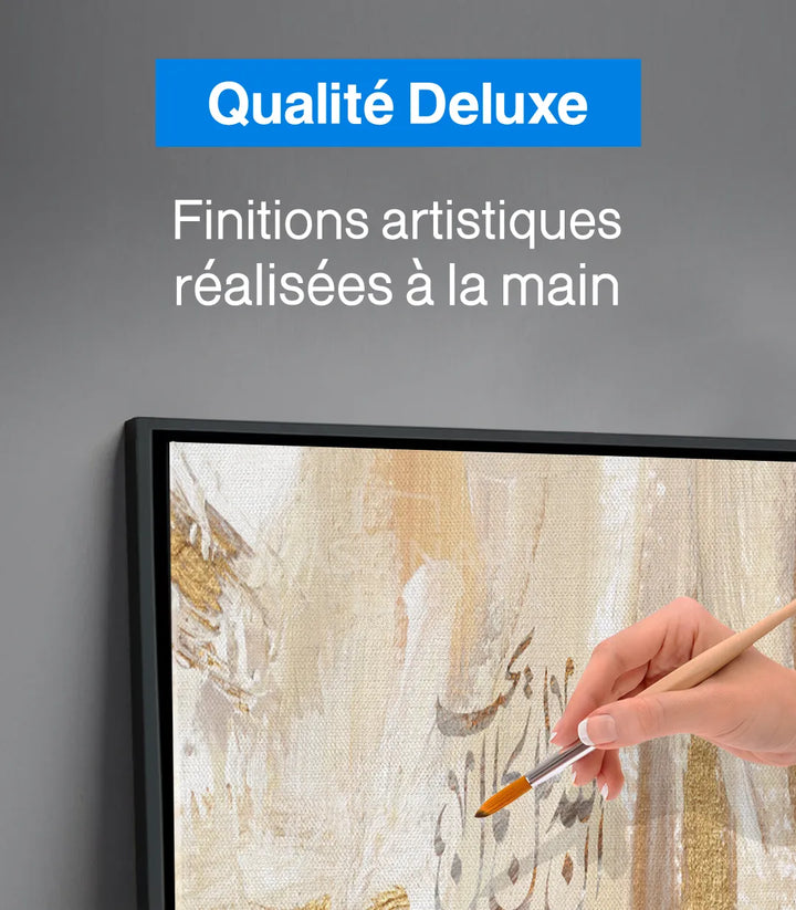 Mise en situation salon marocain, tableau calligraphie arabe Massinart