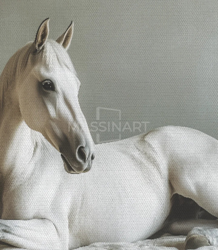 Tableau cheval blanc photo-art détail Massinart