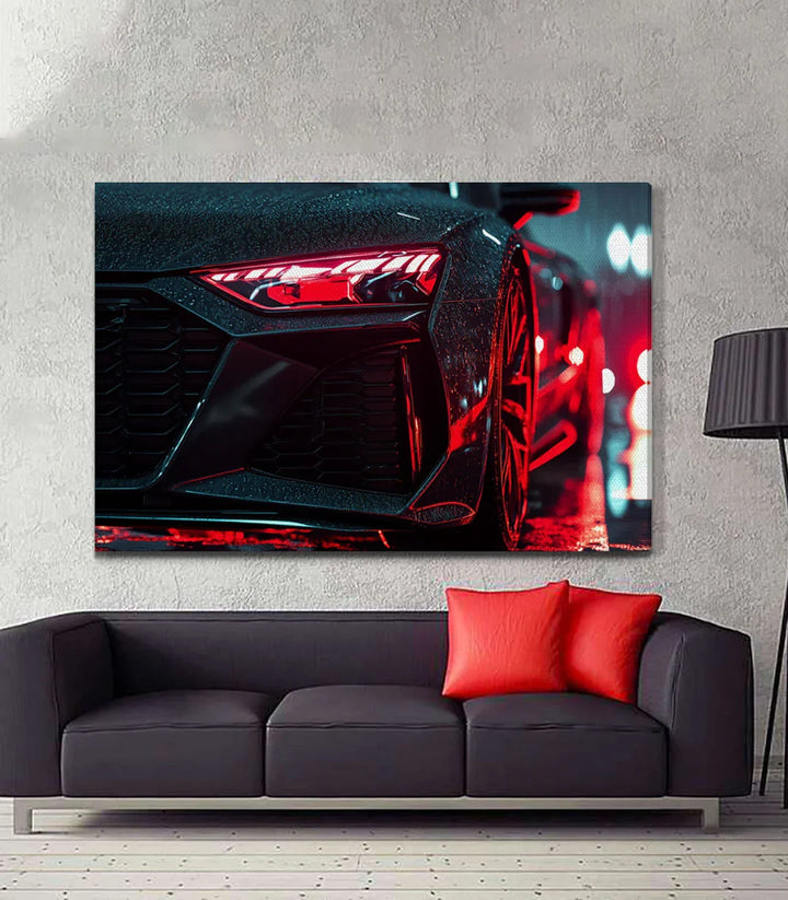 Tableau automobile sport ambiance urbaine neon Massinart