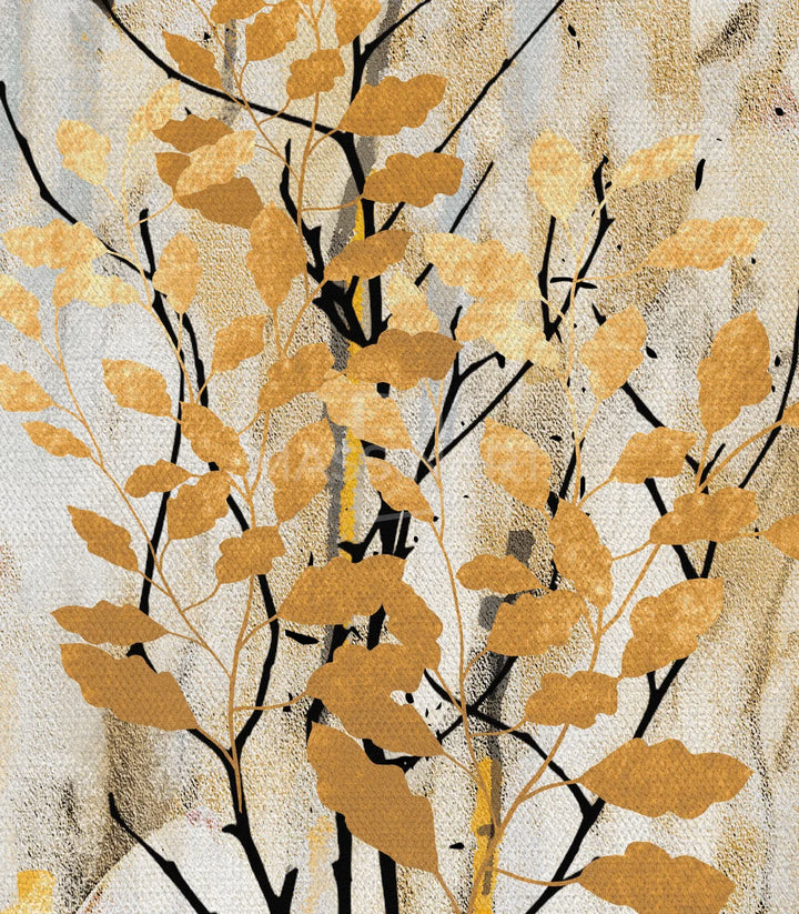 Tableau diptyque lune feuilles Massinart