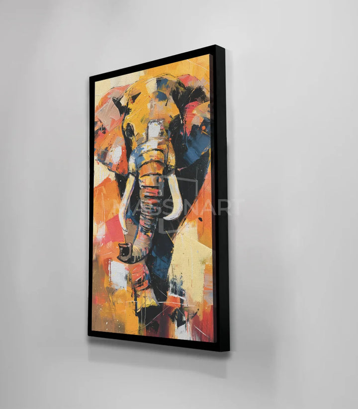 Tableau éléphant faune africaine art expressionniste Massinart
