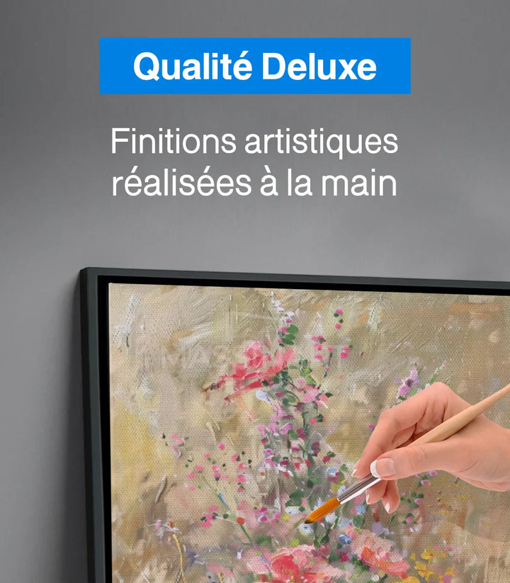 Encadrement noir tableau fleurs sauvages décoration murale Massinart