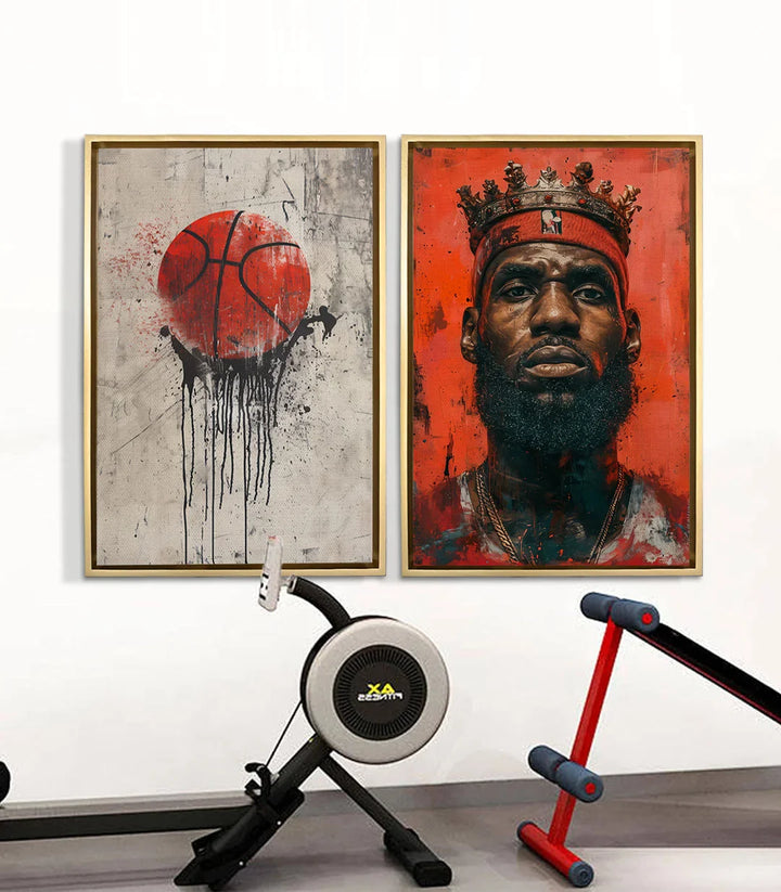Mise en situation salon moderne - décoration diptyque basketball icon Massinart