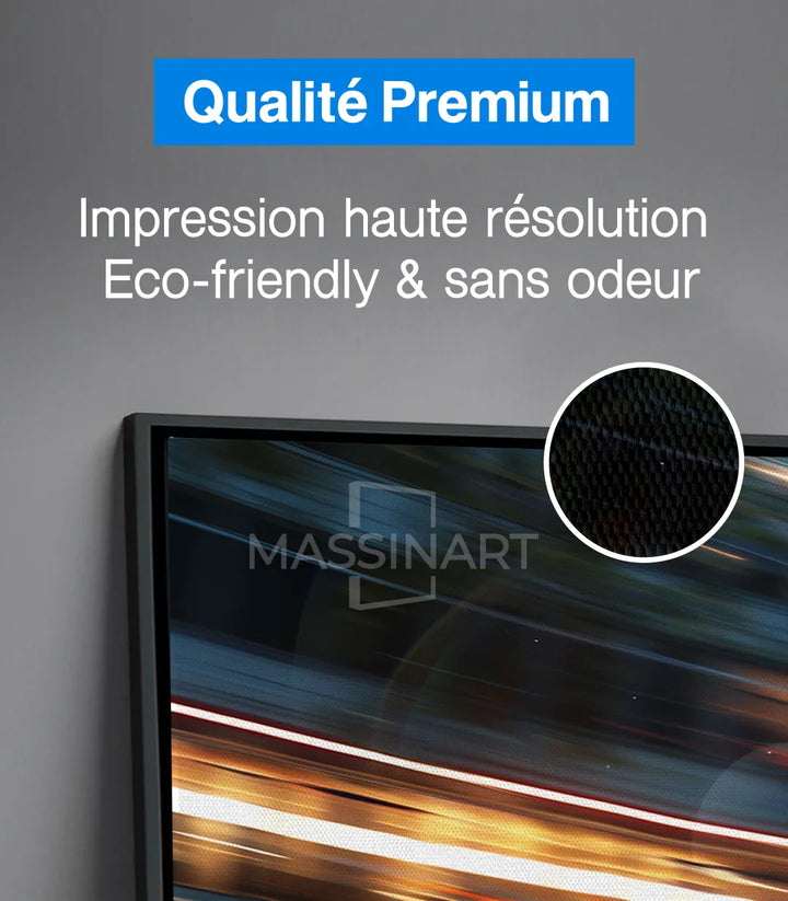 Tableau Speed Rush cadre noir, ensemble déco intérieur Massinart