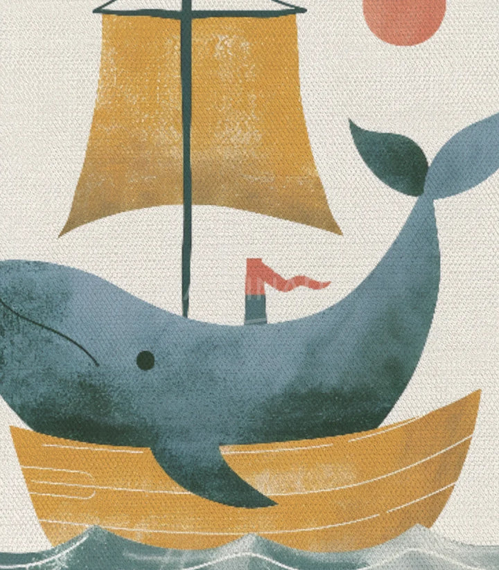 Ambiance décoration — Tableau Whale Ride style scandinave enfant Massinart