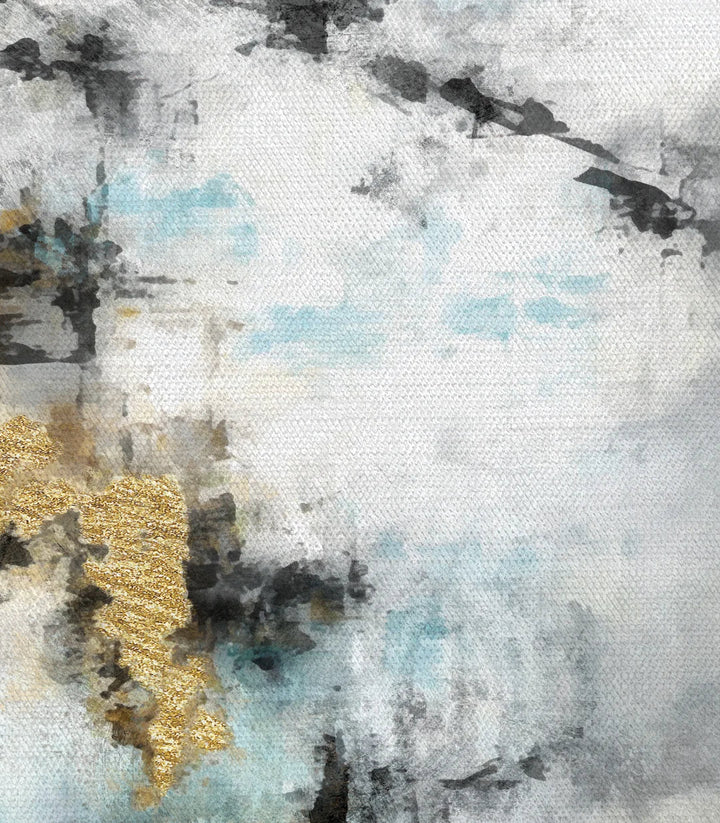 Détail peinture Electric Dreams textures grises et bleues turquoise - Massinart