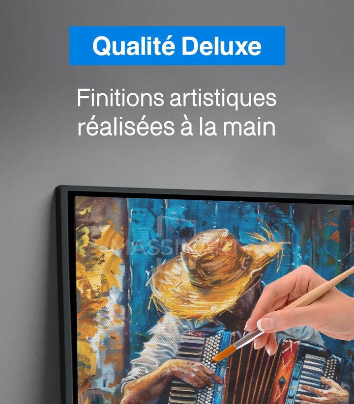 Tableau Accordionist ambiance salon moderne Massinart