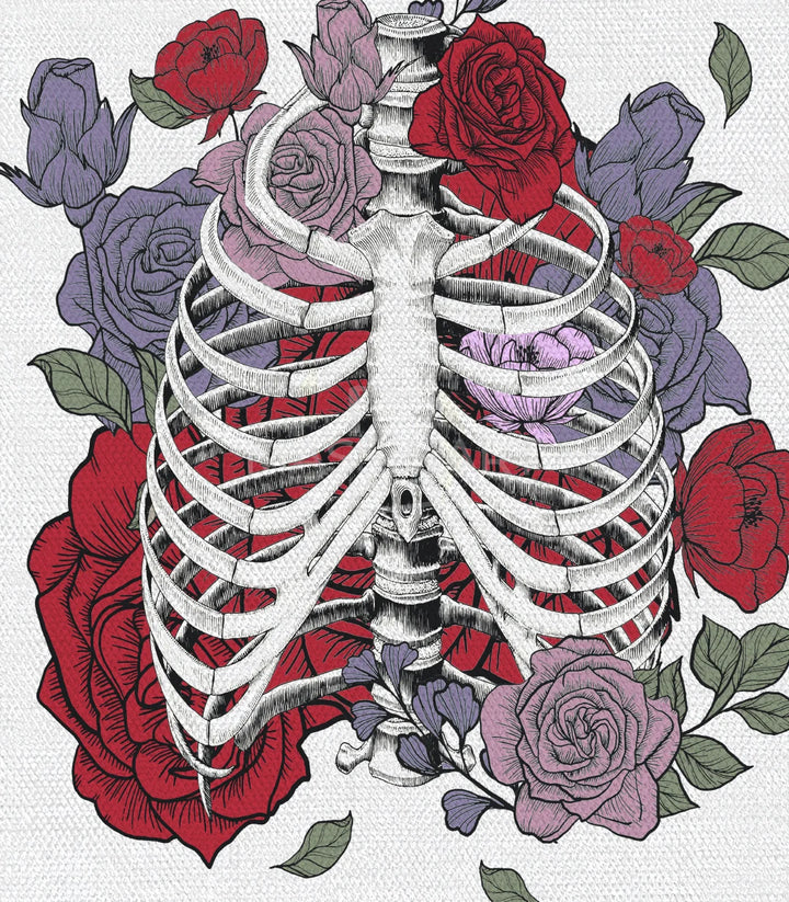Tableau anatomie rose style gothique chic Massinart