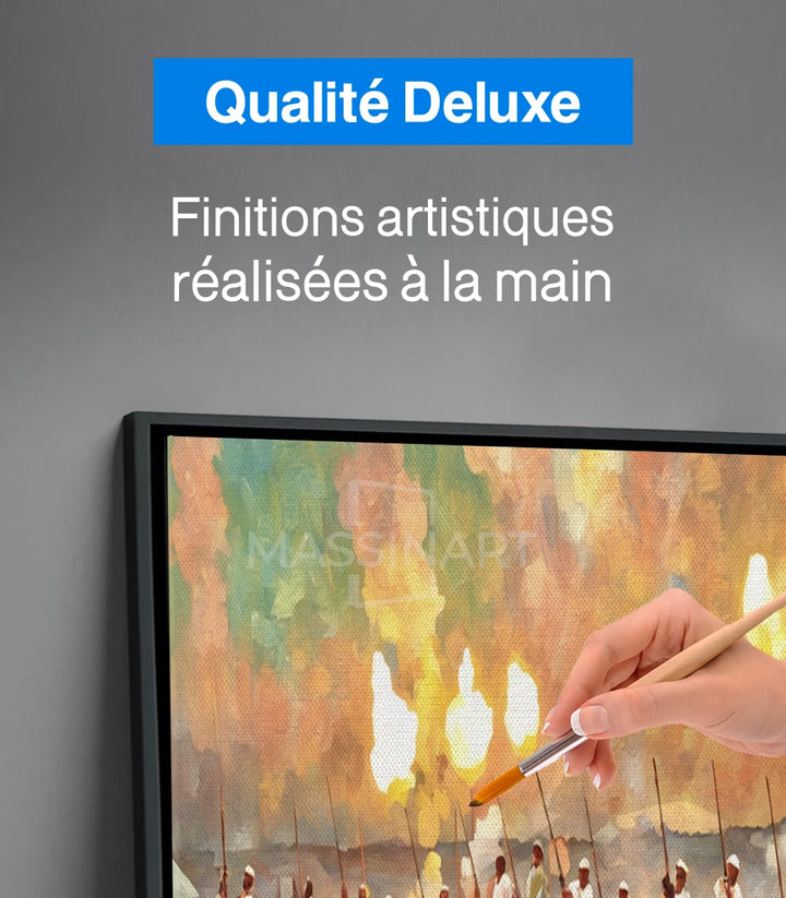 Tableau Baroud Majestic cadre noir mise en situation sejour Massinart