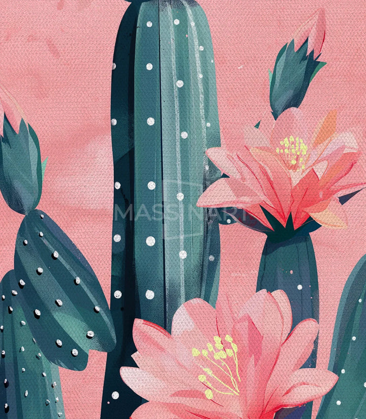 Décoration chambre Blooming Cactus Massinart illustration botanique