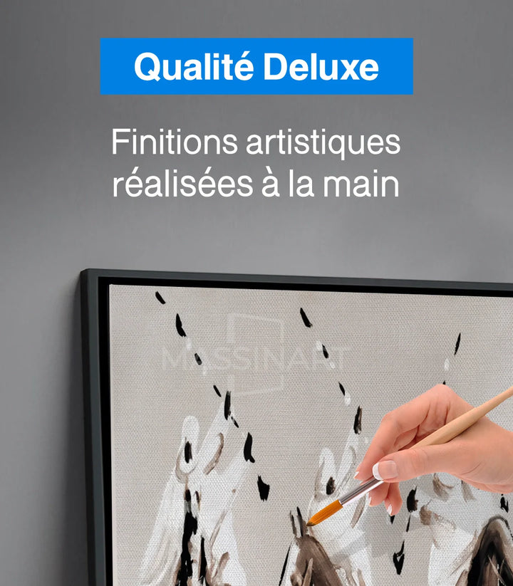 Détail cavaliers fantasia Tbourida Echo palette neutre expressionniste Massinart