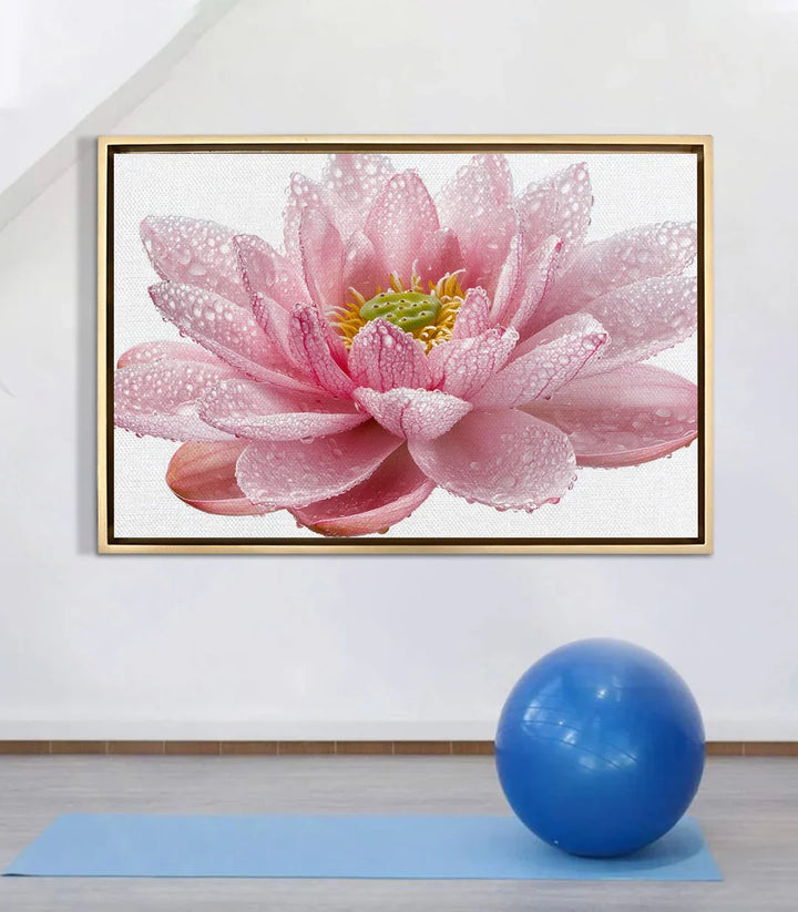 Tableau Pink Lotus en mise en situation décoration salon zen — Massinart