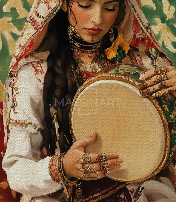 Mise en situation Amazigh Rhythm - Tableau figuratif maroc - Massinart