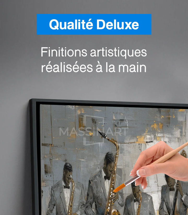 Tableau Band Vibes Massinart — emballage livraison prêt à accrocher