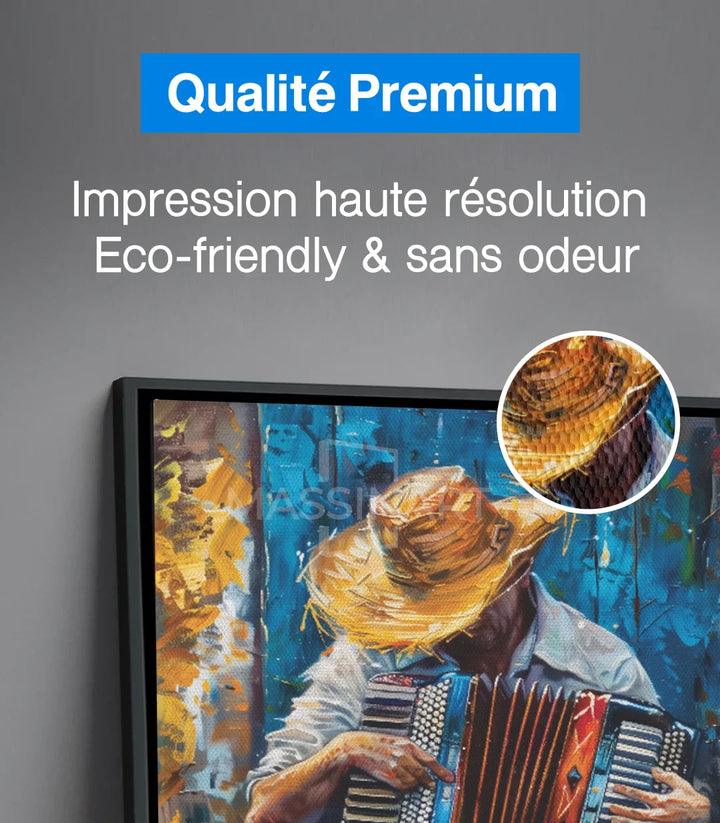 Tableau Accordionist style expressionniste Massinart