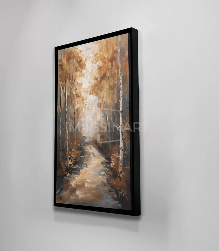 Tableau Rustic Route forêt automne — style expressionniste Massinart
