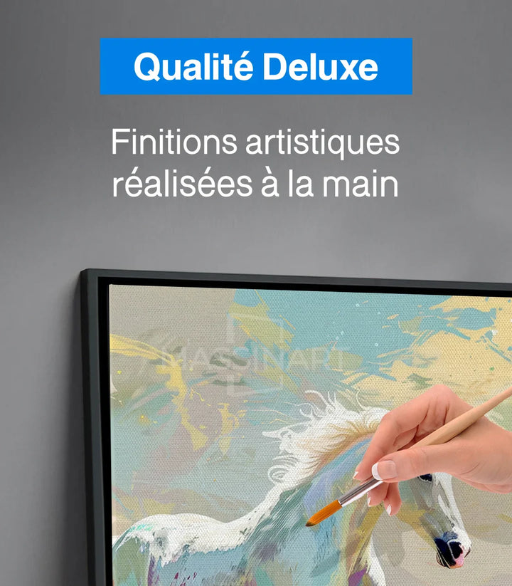 Détail technique - Peinture texture cheval galopant - Massinart