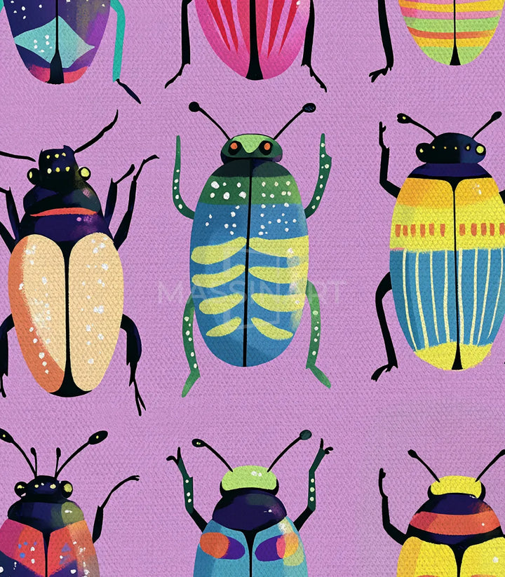 Détail insectes colorés Insecta illustration nature Massinart