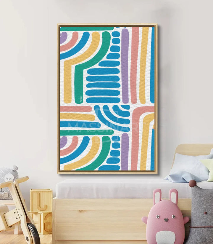 Tableau Playful Paths formes abstraites couleurs vives Massinart