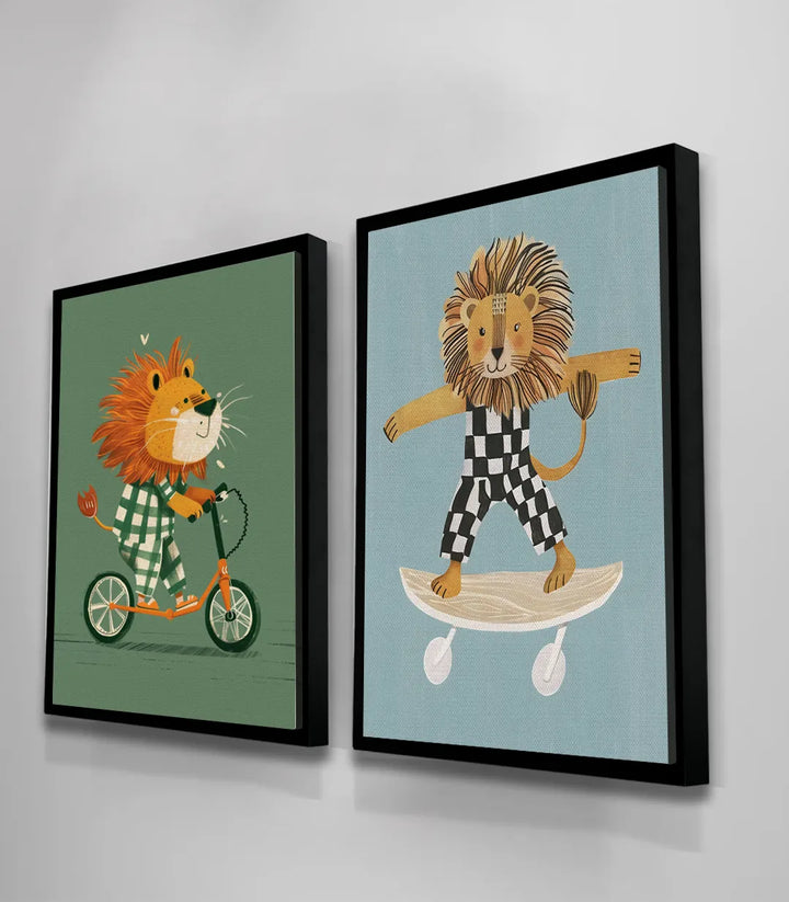 Tableau Skater King diptyque cadre noir room setting Massinart