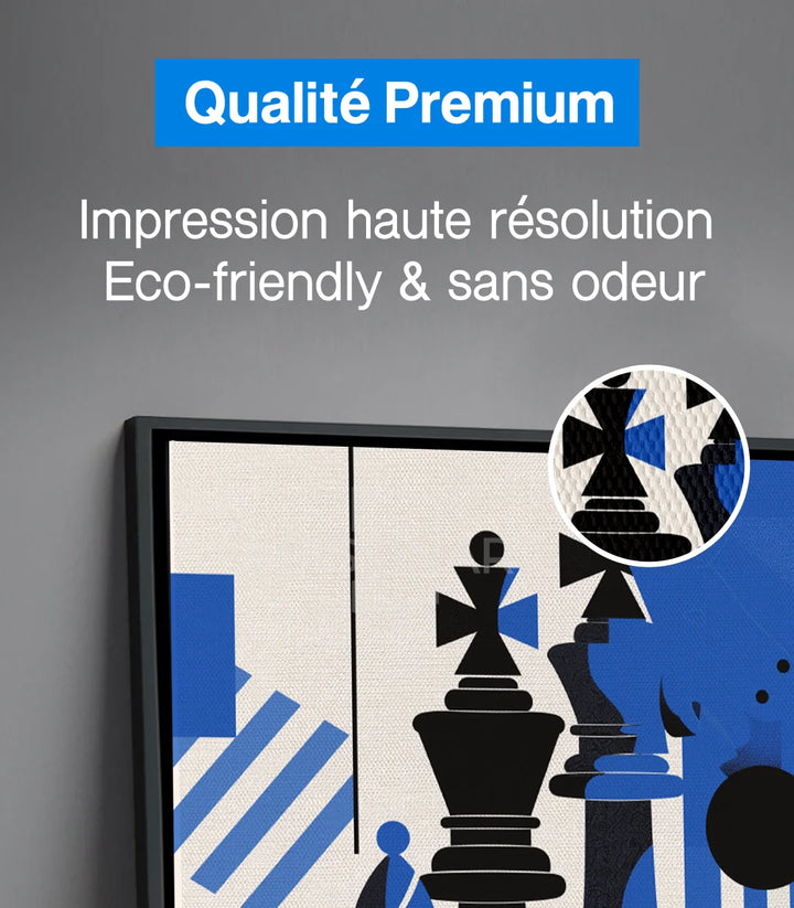 Tableau Chess Massinart — mise en situation bureau moderne avec décoration murale