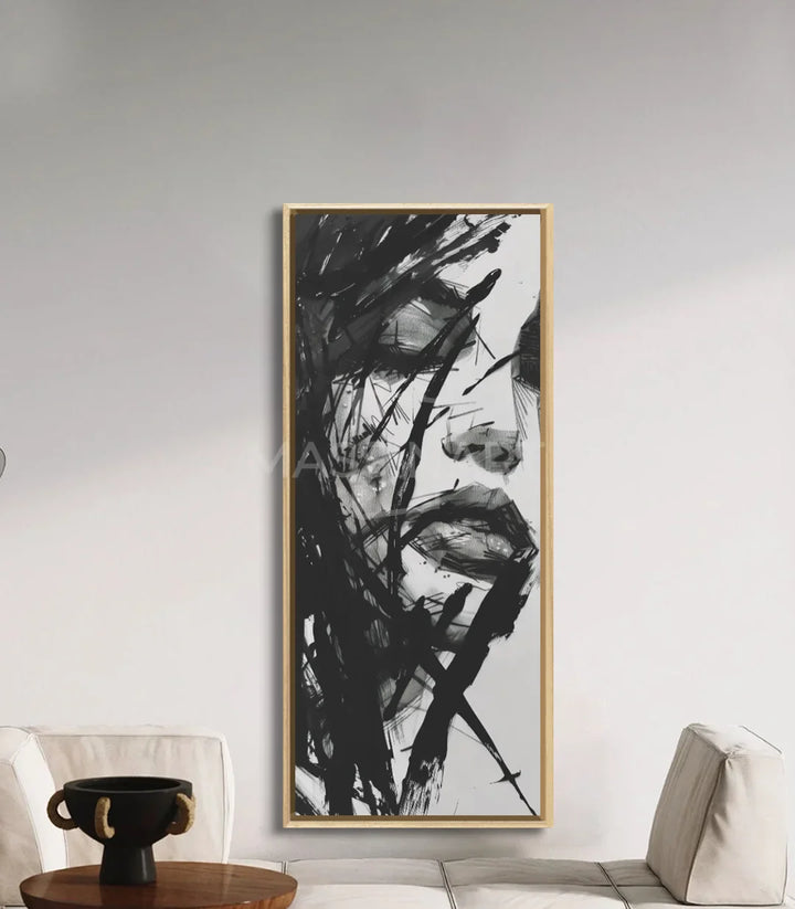 Décoration couloir contemporain — Tableau figuratif abstrait Unbroken vertical Massinart