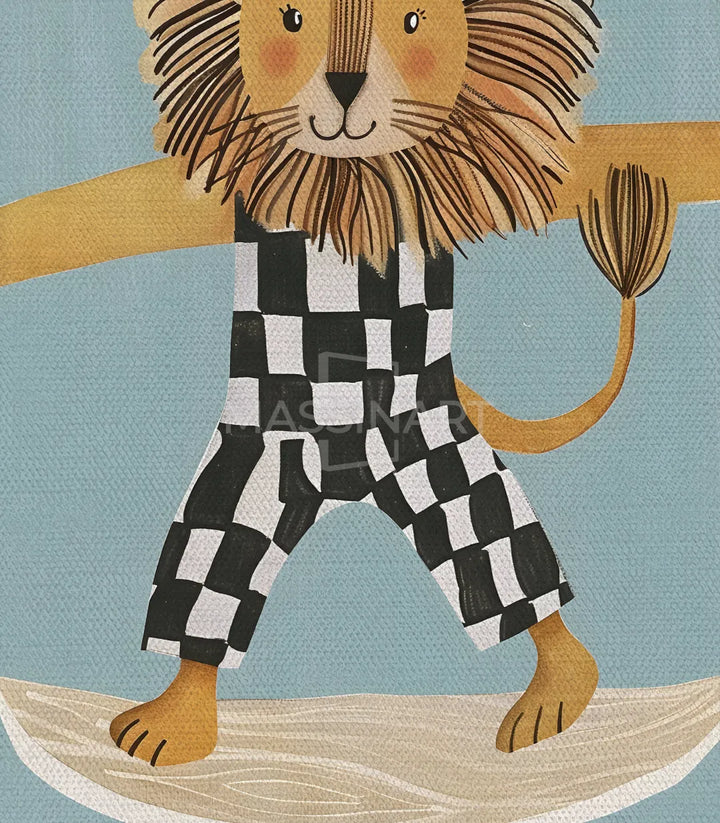Tableau Skater King illustration détail lion skateboard Massinart