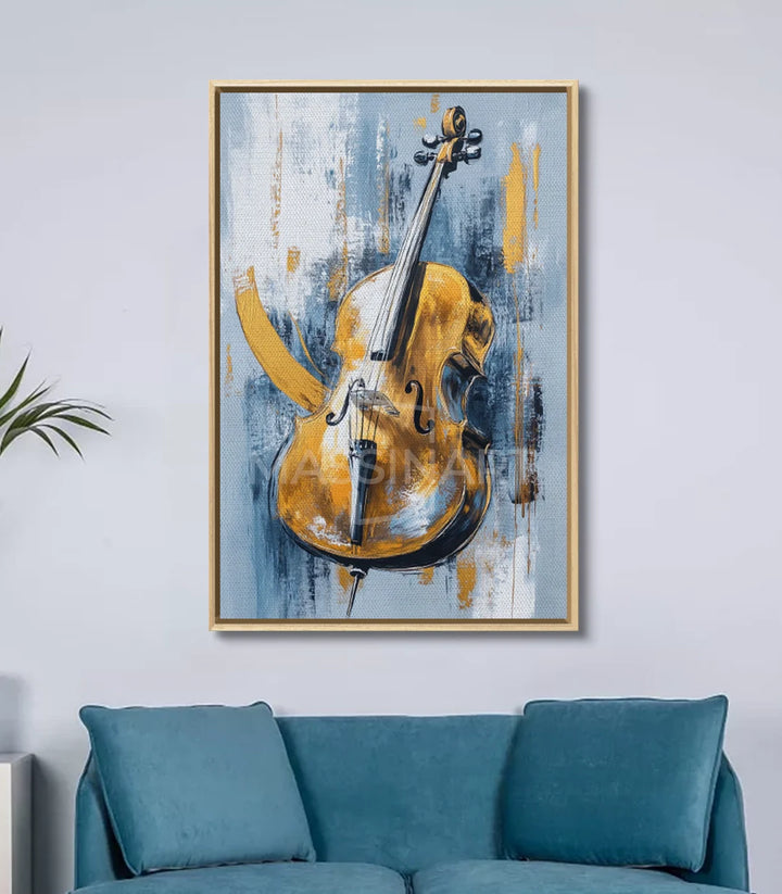 Tableau Cello Massinart — mise en situation couloir décoration intérieur