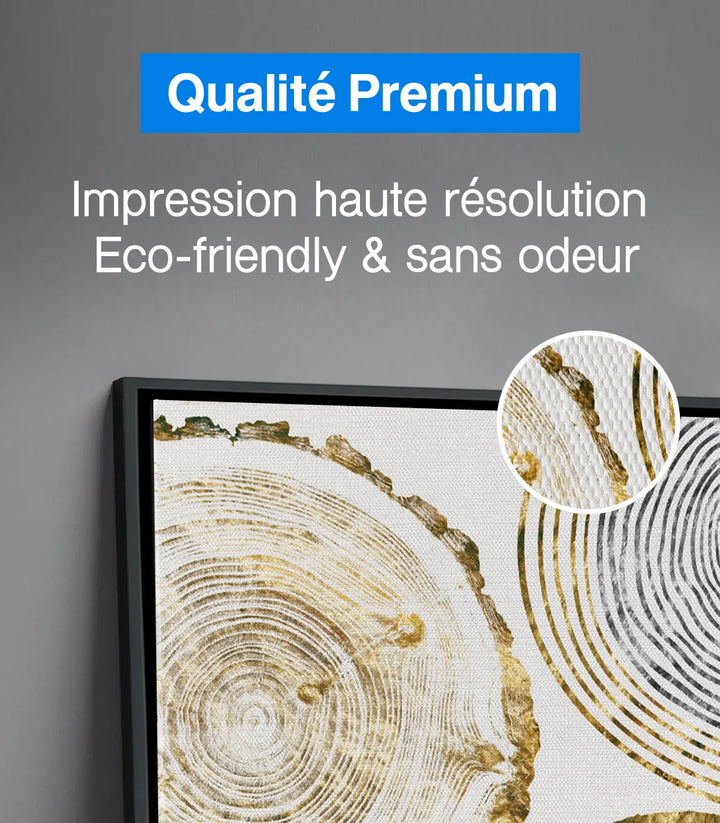 Décoration mur blanc — Tableau Wooden Stump abstrait minimaliste Massinart
