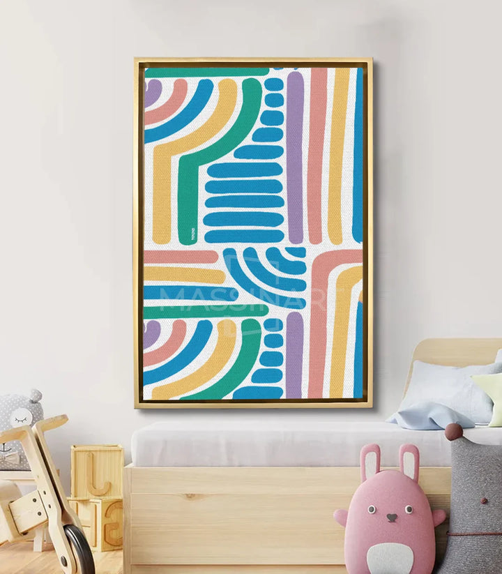 Mise en situation Tableau Playful Paths décoration chambre enfant Massinart