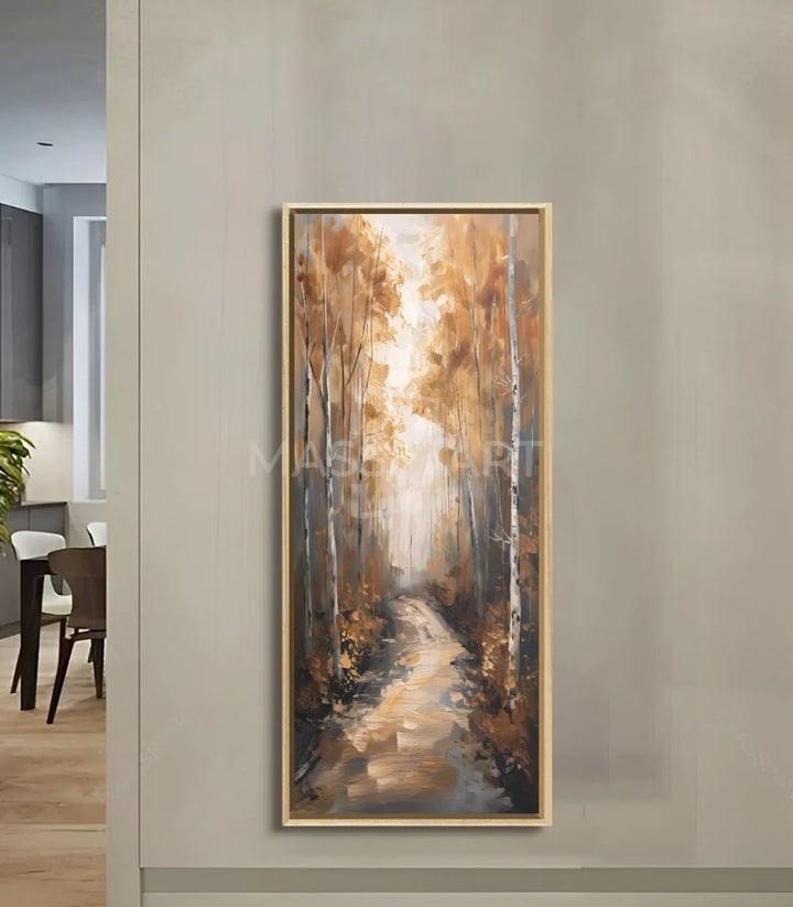 Tableau Rustic Route décoration intérieur couloir — paysage forêt automne Massinart