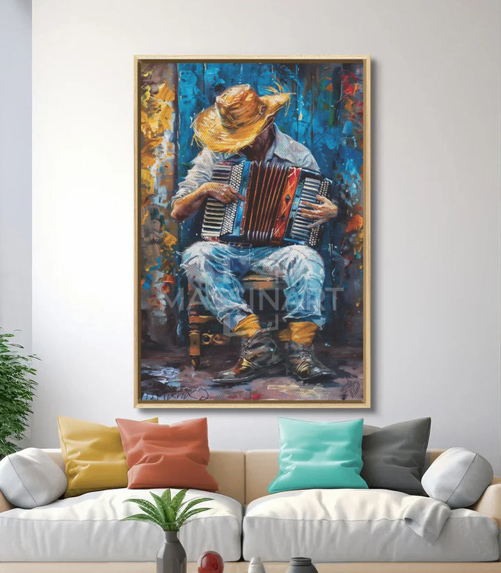 Tableau Accordionist décoration intérieur canapé Massinart