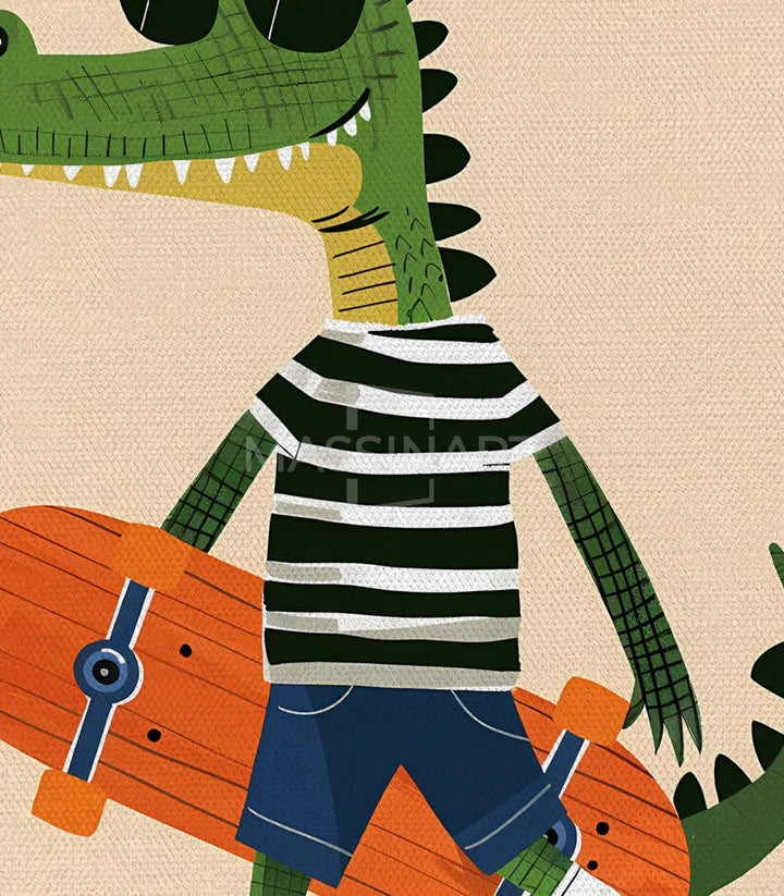 Tableau diptyque personnages amusants crocodiles stylisés — Massinart