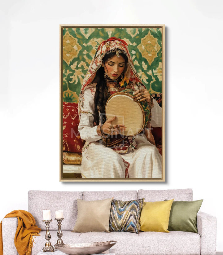 Mise en situation Amazigh Rhythm - Décoration intérieur salon beige - Massinart