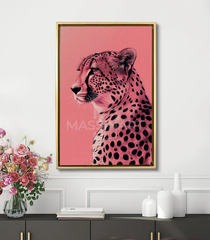Tableau Rosy Majesty mise en situation salon moderne Massinart
