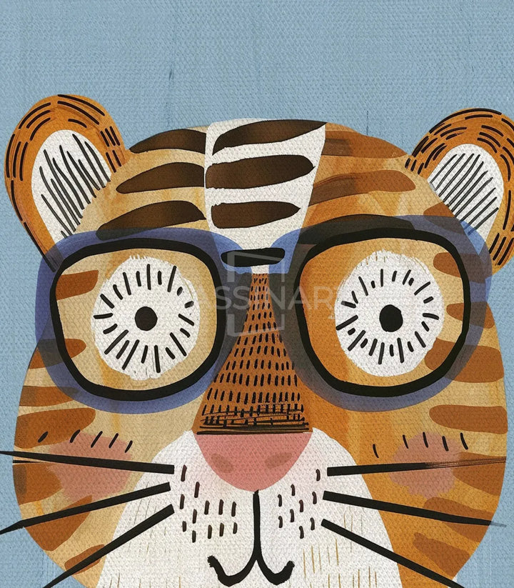 Tableau animal Tiger Ride chambre garçon — diptyque illustrations colorées Massinart