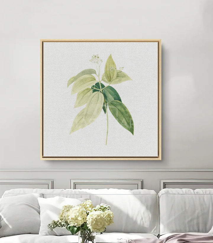 Mise en situation salon Floral Tendrils Massinart — tableau nature décoration