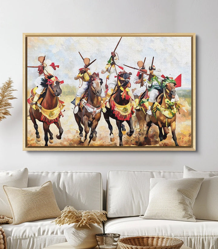 Décoration intérieur contemporain - Tableau chevaux fantasia - Massinart