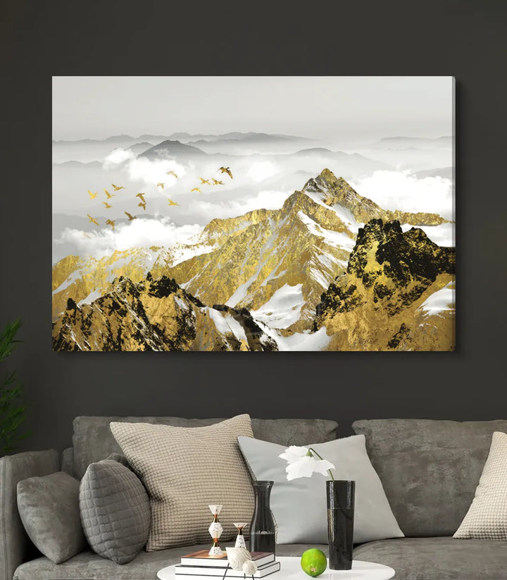 Tableau nature minimaliste dans salon contemporain Massinart