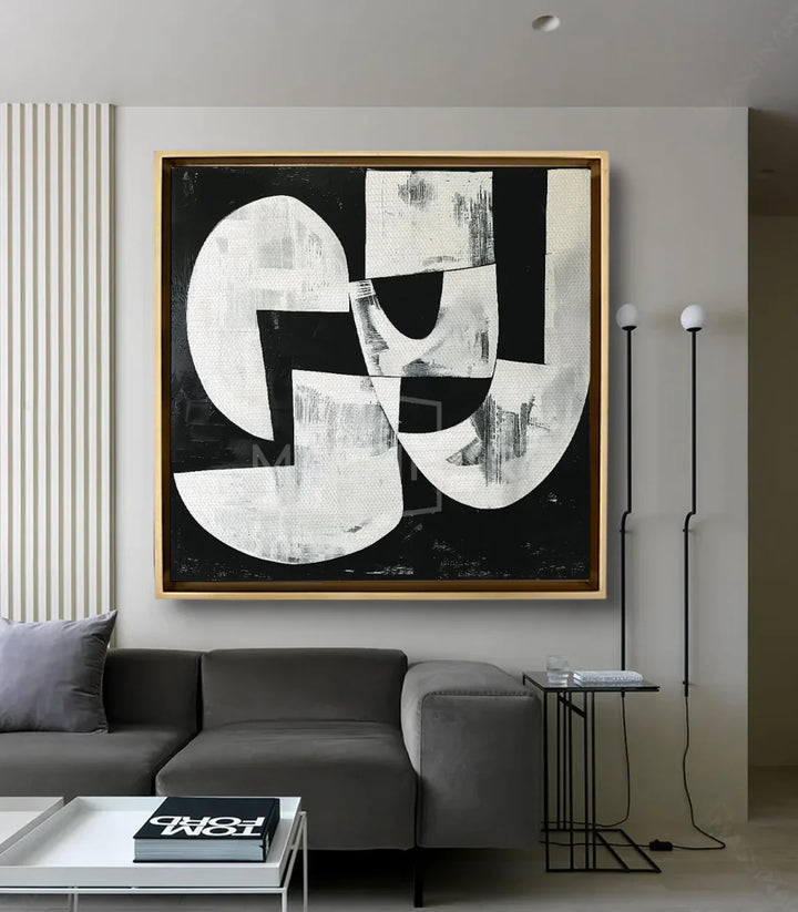 Tableau Rhythm Massinart — mise en situation salon moderne minimaliste