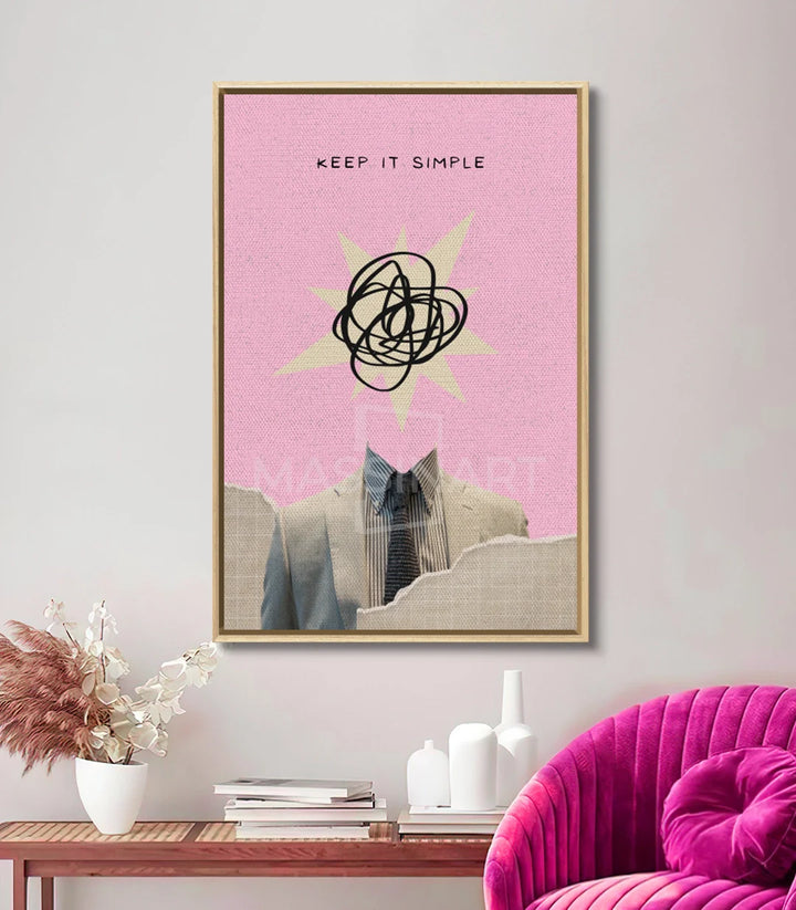 Mise en situation bureau tableau Keep It Simple Massinart motivation minimaliste
