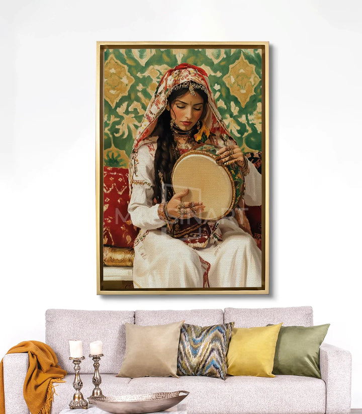 Mise en situation Amazigh Rhythm - Tableau décoration salon moderne - Massinart
