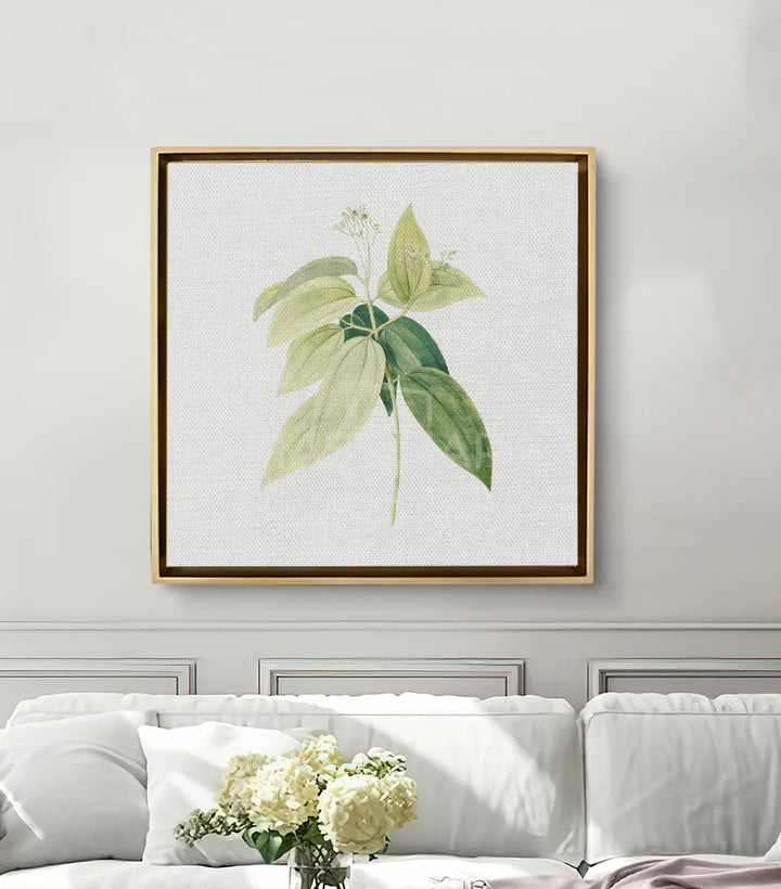 Mise en situation salon Floral Tendrils Massinart — décoration murale minimaliste