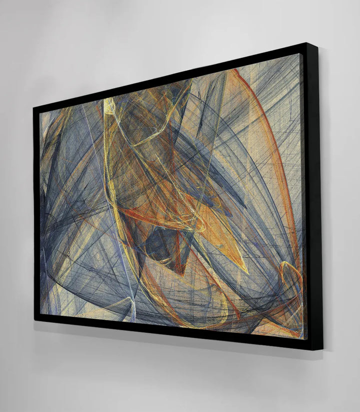 Perspective salle séjour, artwork abstrait Futuristic Motion cadrage optimal