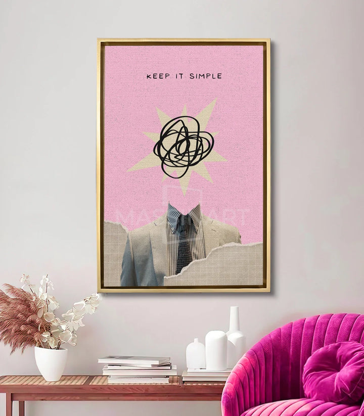 Mise en situation salon moderne tableau Keep It Simple Massinart décoration murale